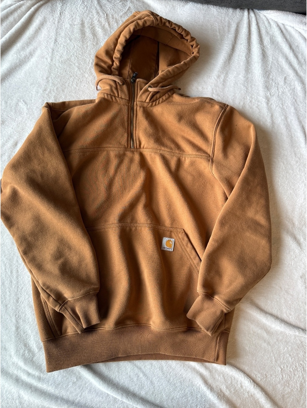Carhartt Rain Defender Brown 1/4 Zip Hoodie Mens M